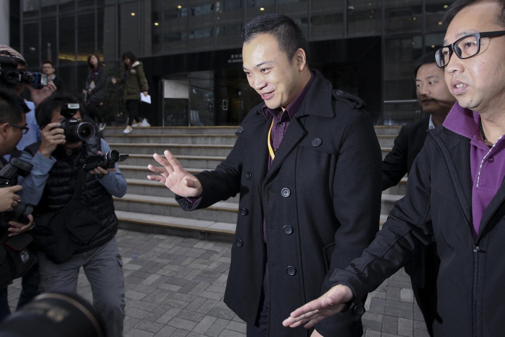 Kung Ho, the nephew of late tycoon Nina Wang, appears at District Court in Wan Chai to testify about the attack. Photo: Felix Wong