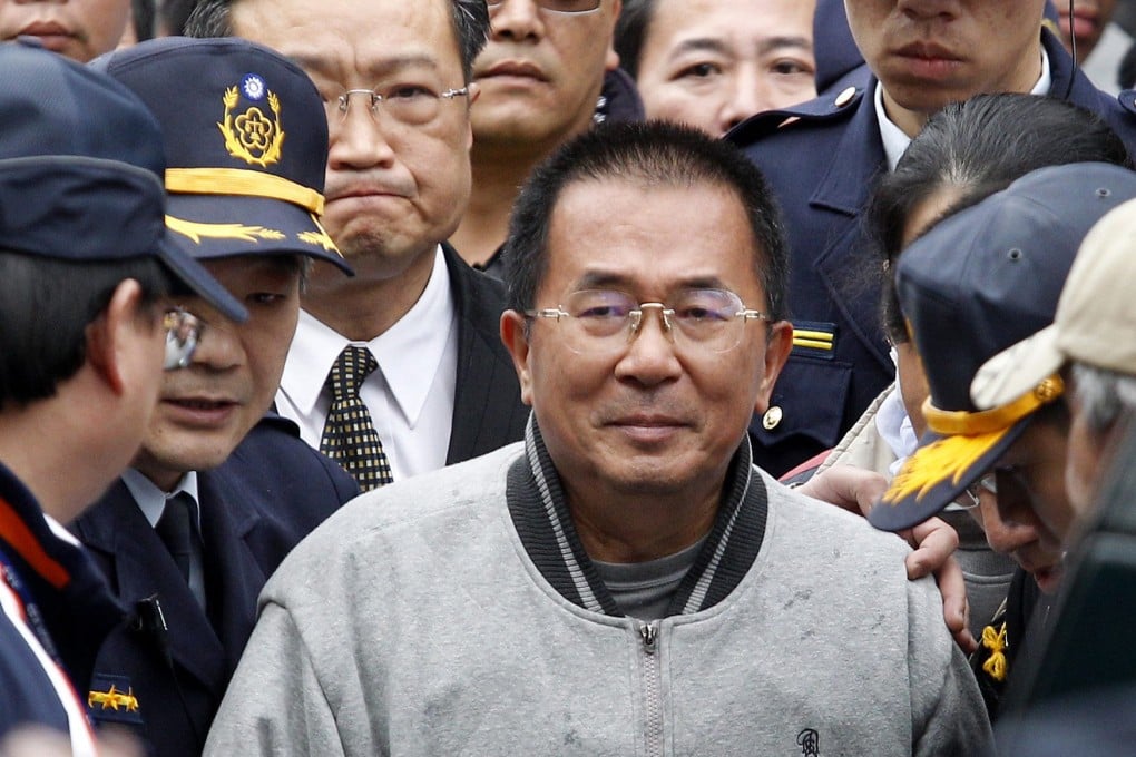 Former Taiwan president Chen Shui-bian (centre), pictured in March last year during his mother-in-law's funeral. He is serving time in prison for corruption. Photo: Reuters