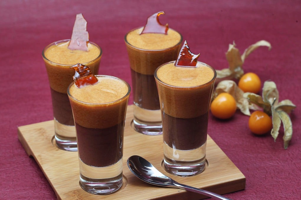 Chocolate and caramel verrines