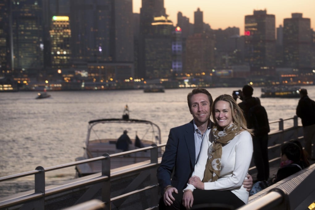 Philippe Cousteau and Ashlan Gorse by Victoria Harbour.