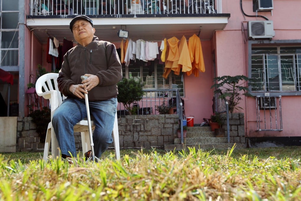 Quincy Wong Wing-kin, 68, is among those set to be kicked out of nursing homes in Kwu Tung as part of a government plan. Photo: Nora Tam