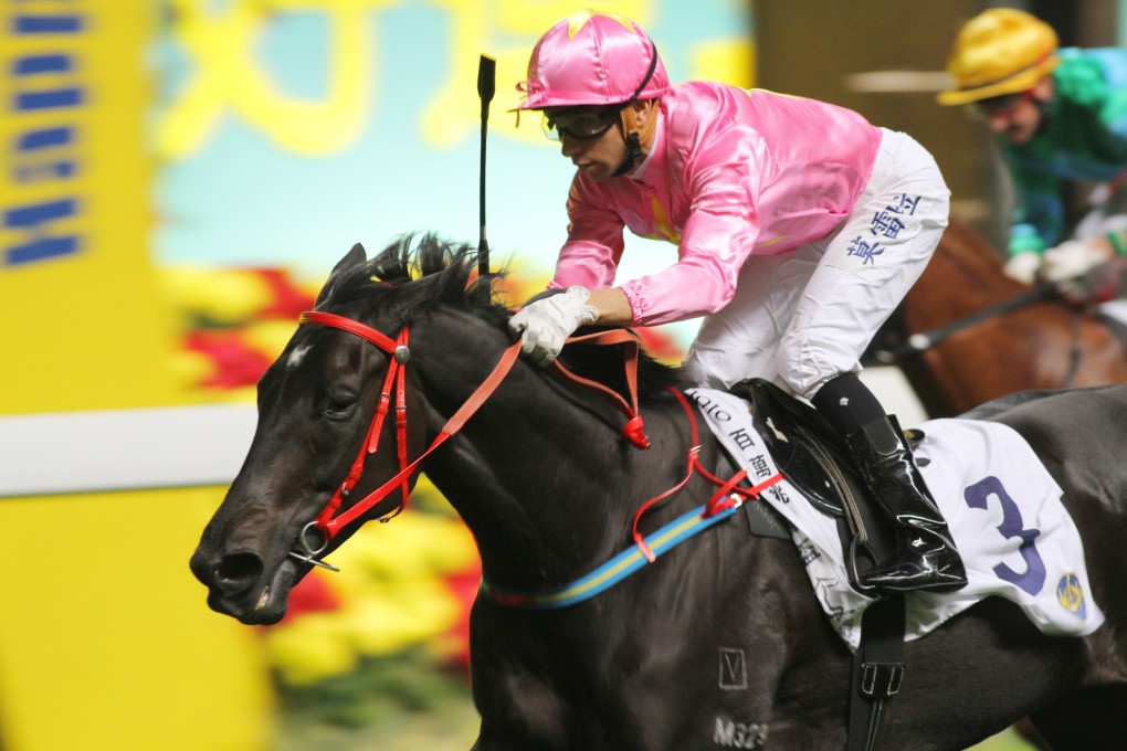 Joao Moreira gets Classic Jewellery home in the last at Happy Valley. Photo: Kenneth Chan