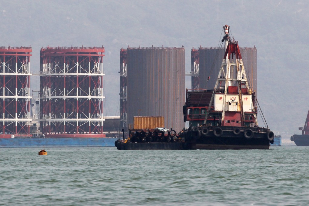 Construction site at Hong Kong-Zhuhai-Macau Bridge