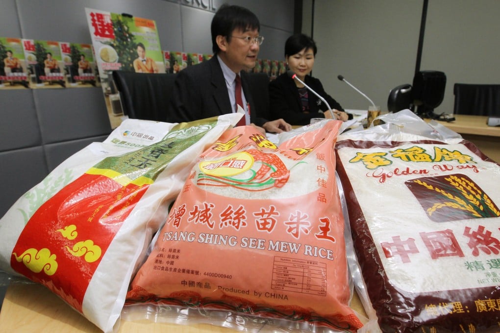 Ron Hui issues a warning on the rice brands. Photo: Edward Wong