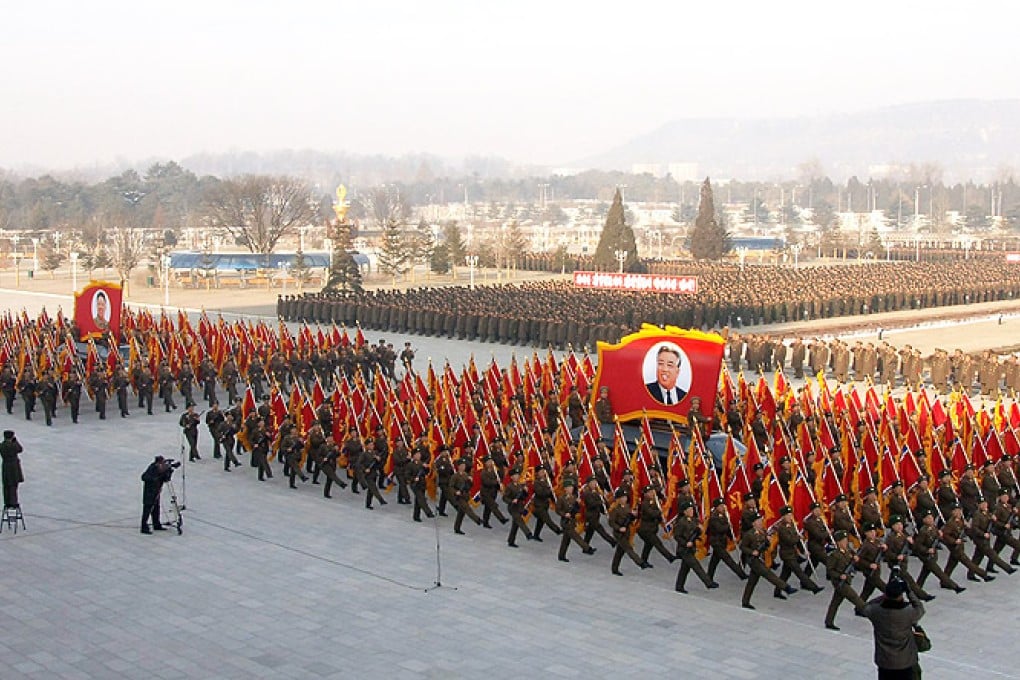 Norrth Korea soldiers take part in a military parade in Pyongyang, North Korea, on Monday, to commemorate the second anniversary of the death of late North Korean leader Kim Jong-il. Photo: EPA