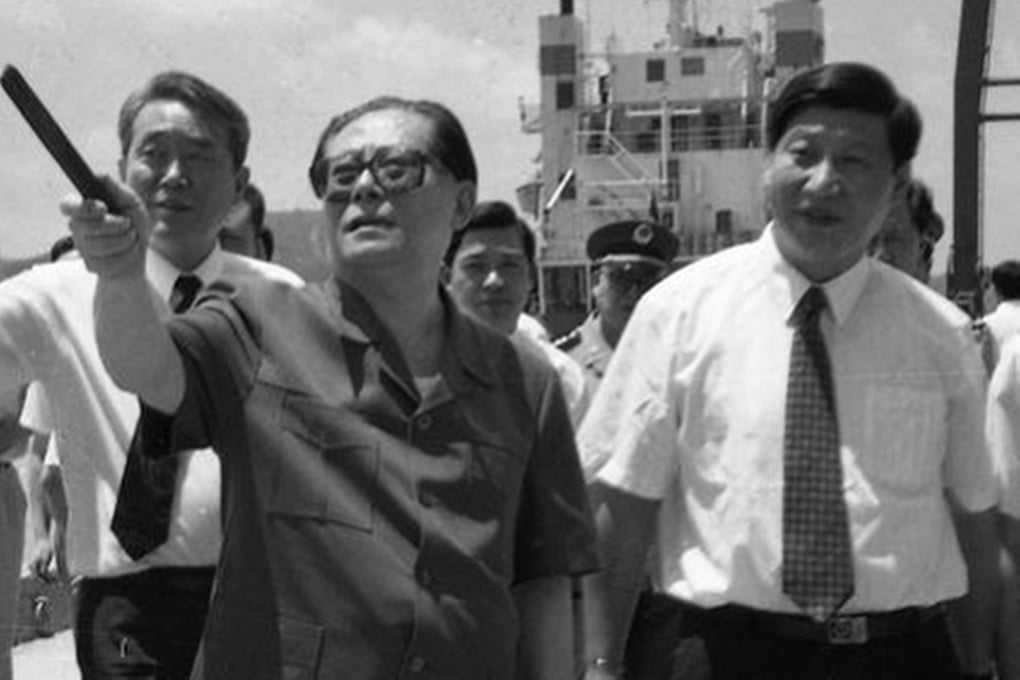 Jiang Zemin visits Fujian province in 1994. 2nd on right is then Fuzhou city party secretary Xi Jinping. Photo: SCMP Pictures