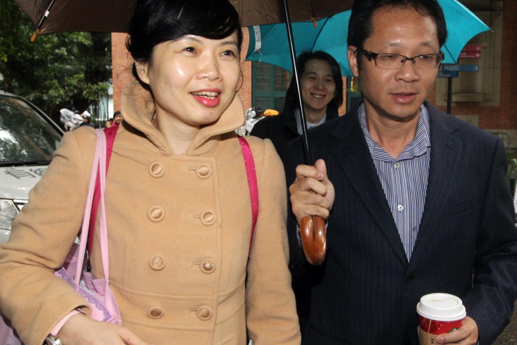 Kong supporters Sze Lai-shan and Richard Tsoi Yiu-cheong