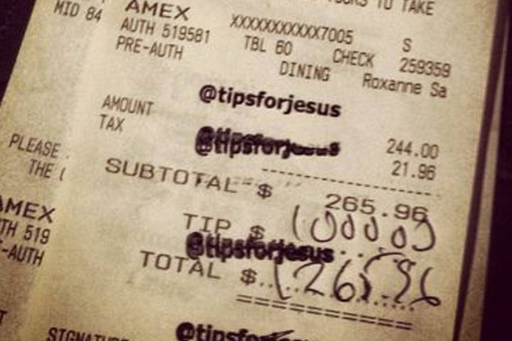 The tipper has given away as much as US$10,000. Photo: AP