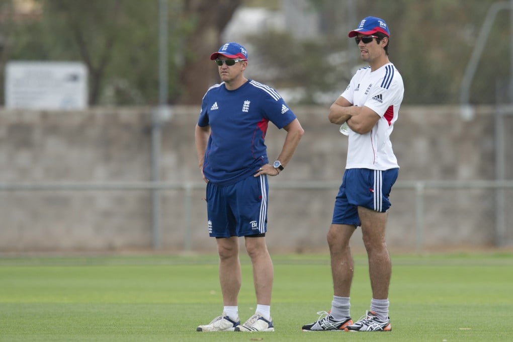 Coach Andy Flower and captain Alastair Cook have much to ponder about the future direction for the England cricket side. Photo: EPA