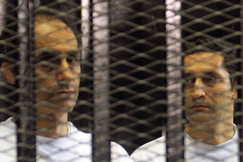 Alaa (right) and Gamal Mubarak, sons of ousted Egyptian president Hosni Mubarak. Photo: AFP
