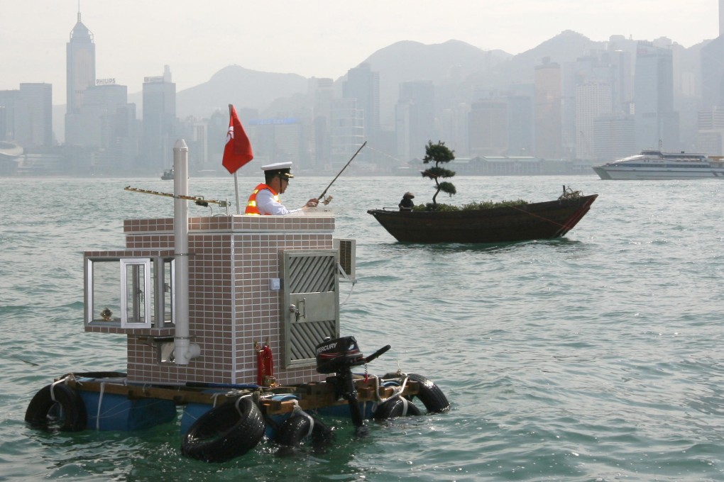 Paddling Home,a floating Hong Kong apartment, by Kacey Wong. A film of the work is part of the Contemporary Art Awards. Photo: Dickson Lee