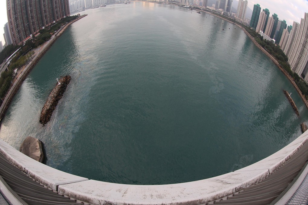 From high above on the Tsing Yi North Bridge, the gently flowing channel belies its reputation as a major suicide destination. Fatal jumps off the two bridges doubled in the first half of 2013. Photo: Felix Wong