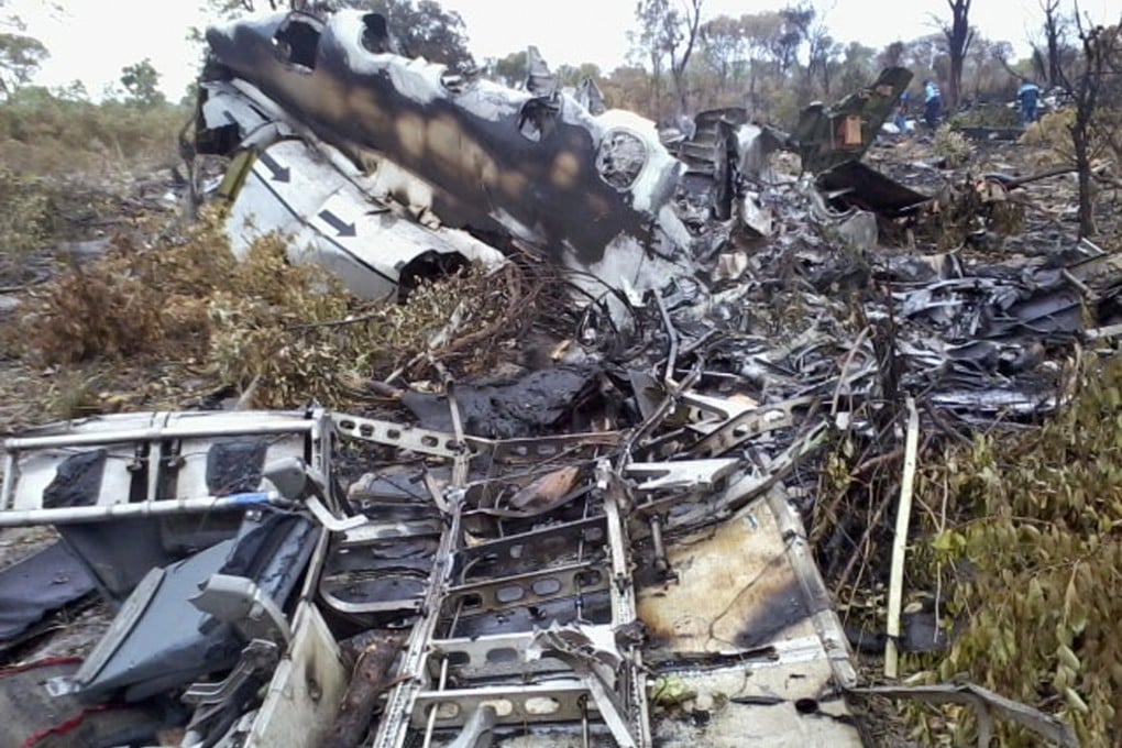 Scene after a Mozambique Airlines plane crashed in the Bwabwata National Park, Namibia. Photo: AP