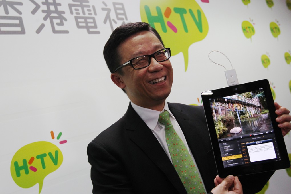 Ricky Wong Wai-kay announces that HKTV will launch on the internet after the government rejected its free-to-air license application. Photo: Felix Wong
