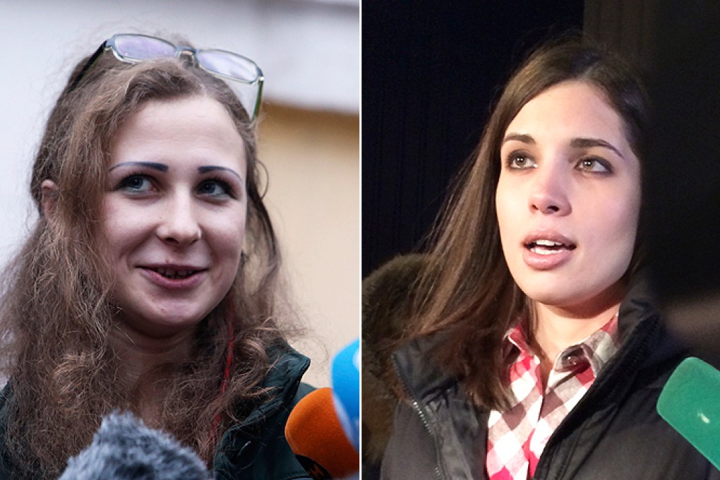 Maria Alyokhina and Nadezhda Tolokonnikova. Photos: Reuters and AP