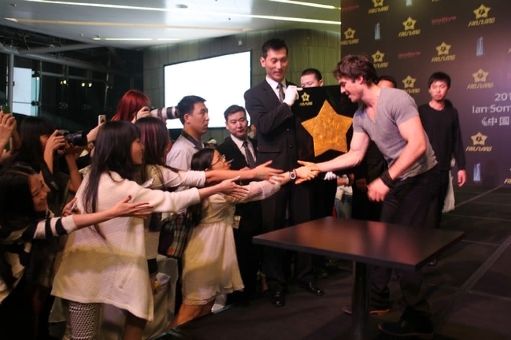 The Vampire Diaries star Ian Somerhalder visits Guangzhou in April, a trip arranged by FansTang. Photo: SCMP