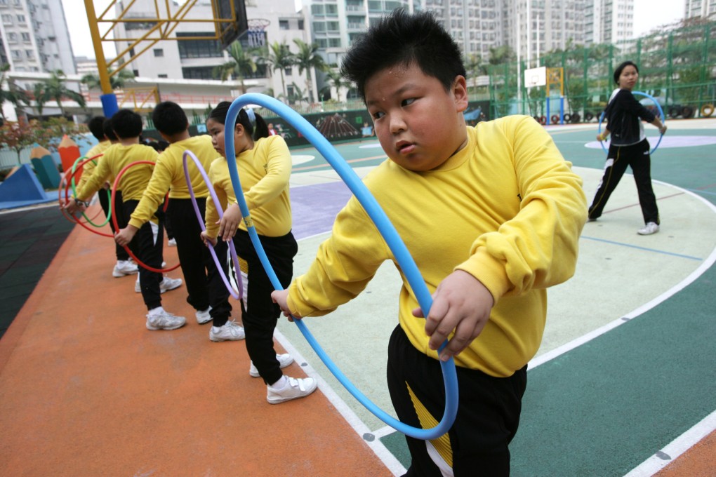 Schoolchildren exercise as part of a healthy lifestyle campaign in Sha Tin. Photo: Ricky Chung