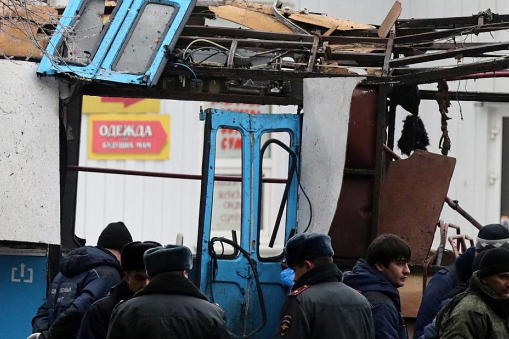Trolleybus wreckage from the Volgograd bombing. Photo: EPA