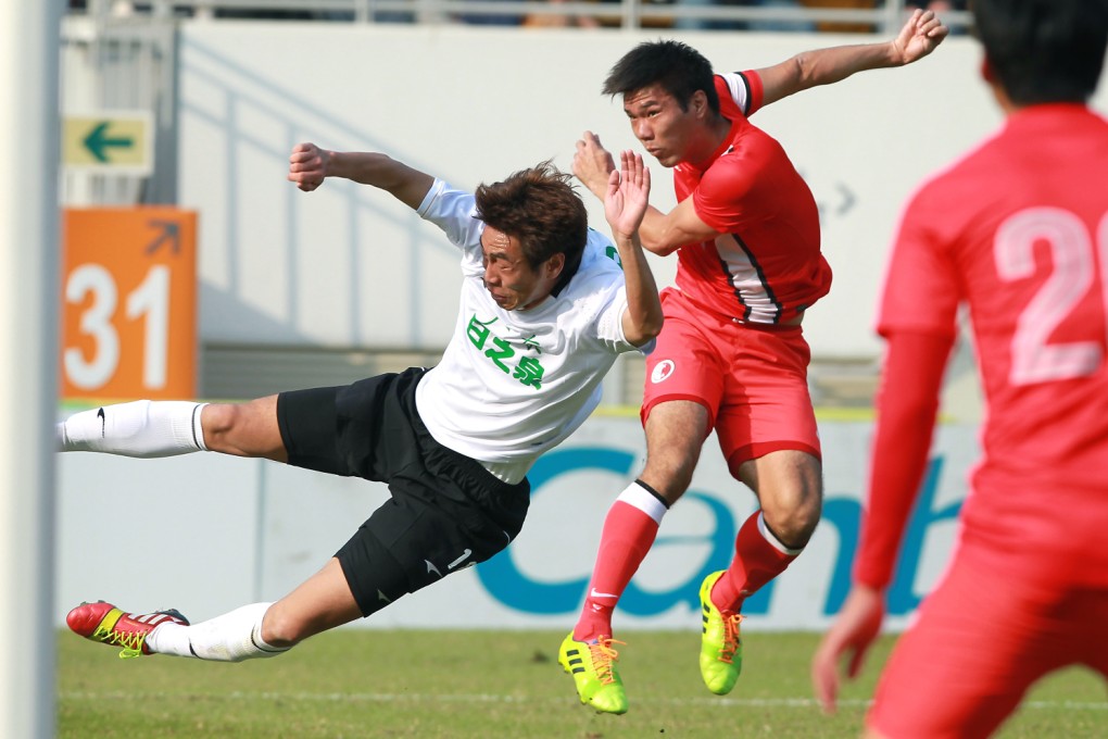 Hong Kong's Chan Siu-ki in action during the first leg of the Interport Cup against Guangdong at Mong Kok Stadium. Photo: Dickson Lee