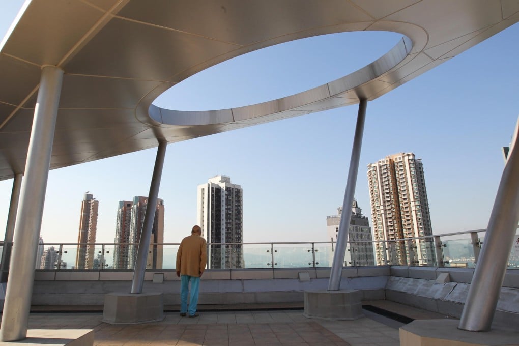 The view from a renovated rooftop on the Kwun Lung Lau housing estate. A spate of construction around Kennedy Town has changed the area's outlook, as developers build high-end flats and modern restaurants. Photo: Dickson Lee