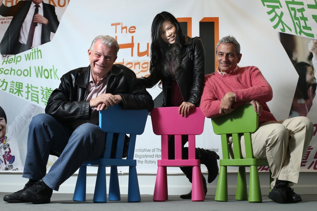 From left: Bill Crews, Vancy Pang and Peter Keller gather at The Hub, a new youth centre in Sham Shui Po. Photo: K. Y. Cheng