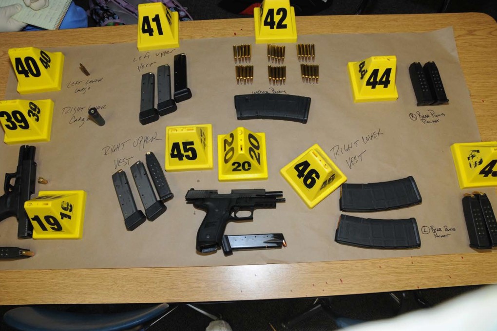 Guns and bullets found following the massacre at the Sandy Hook Elementary School in Newtown, Connecticut. Photo: Reuters