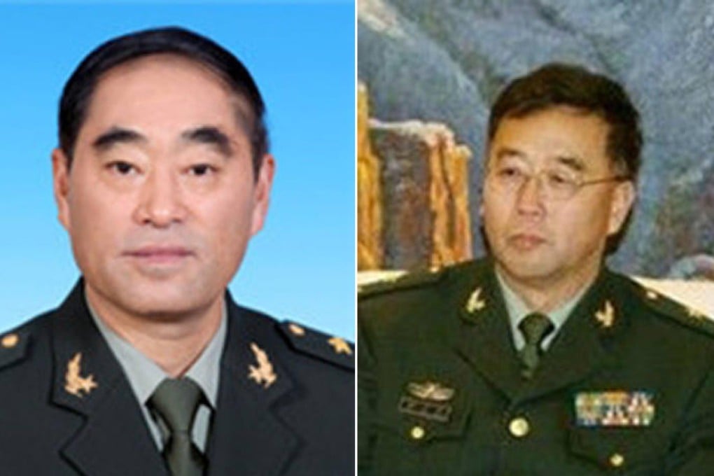Deputy commanders Zheng Chuanfu (left) and Han Weiguo.