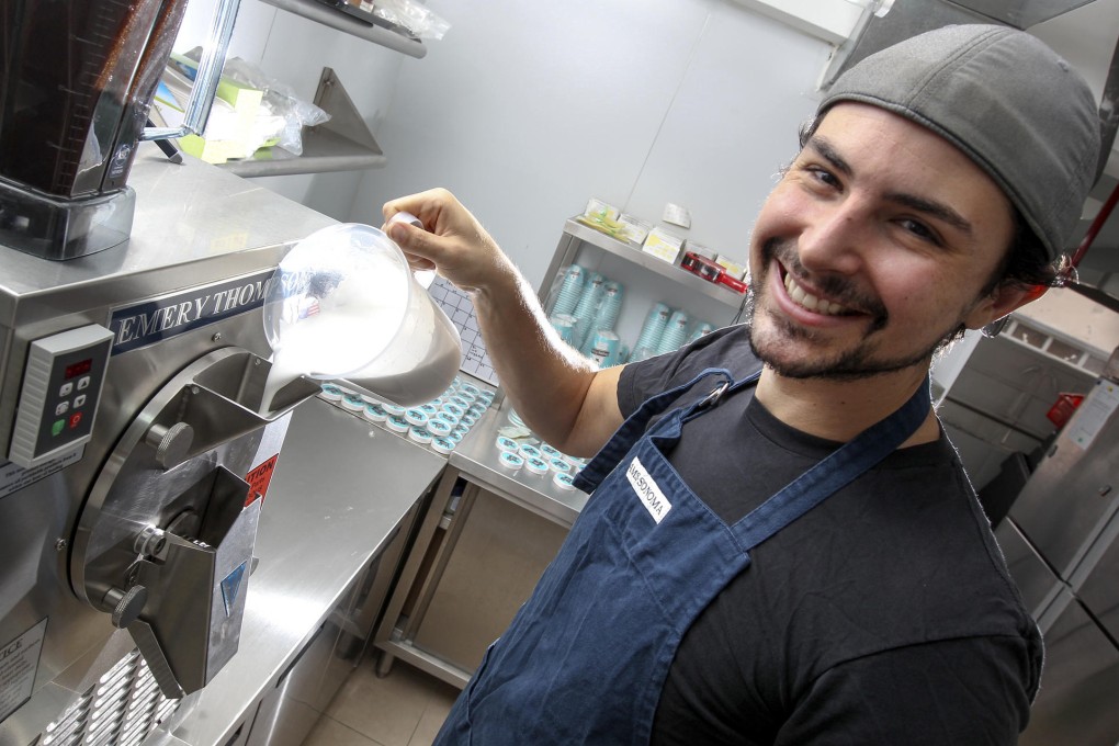 The big scoop: Holy Cow founder Isaac Goldstein with his
creation. Photo: Dickson Lee