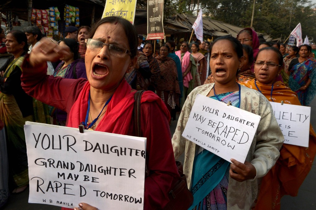 Women protest against rape after the brutal killing and sexual abuse of a teenager in Calcutta last week. Photo: AFP