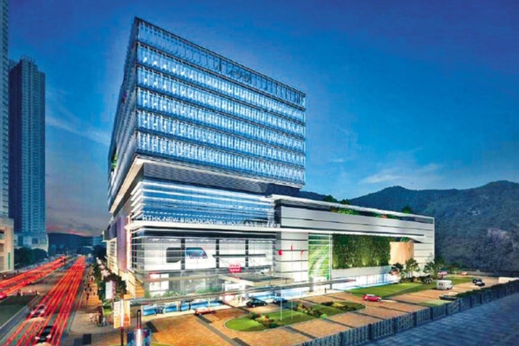 An artist impression of the new RTHK headquarters in Tseung Kwan O. Photo: SCMP