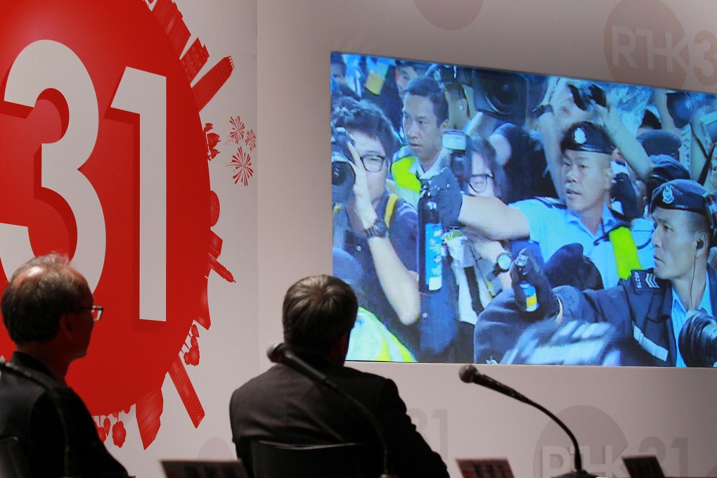 RTHK's Tai Keen-man (left) and Forever Sze are looking at cutting building costs in a revised plan for the broadcaster's new headquarters. Photo: Dickson Lee