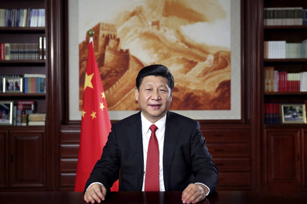 Chinese President Xi Jinping delivers his New Year message via state broadcasters in Beijing. Photo: Xinhua