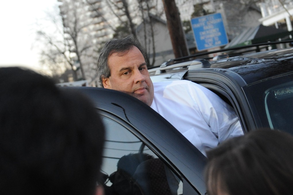 New Jersey Governor Chris Christie in Fort Lee on Thursday. Photo: AP