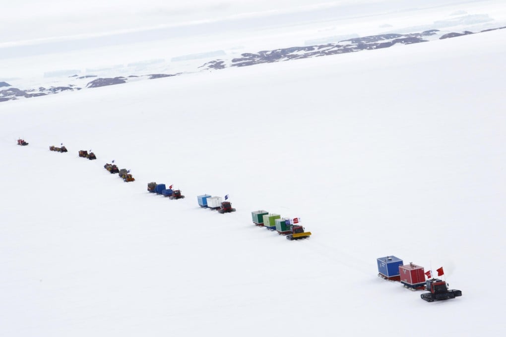 A Chinese team travels in the Antarctic. Part of its mission was to find a location for the country's fourth research station. Photo: Xinhua