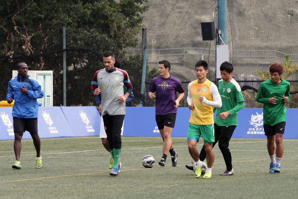 Happy Valley players at a training session in King's Park, Kowloon.   Photo: David Wong