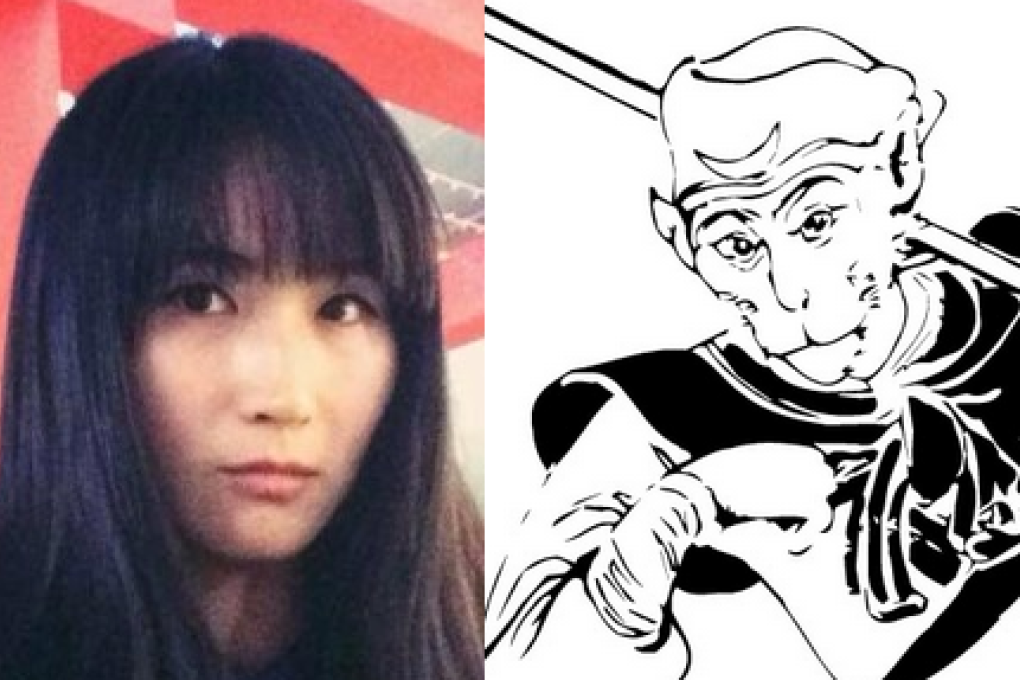 The Weibo user known as "Mama's Concubine" (left) and an illustration of Sun Wukong (right). Photo: SCMP Pictures