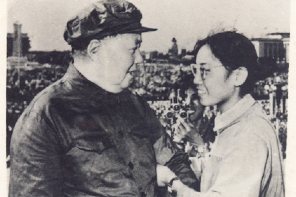 A file photo of Mao Zedong meeting with Song Binbin on top of the Tiananmen Rostrum in August 1966. Photo: SCMP Pictures