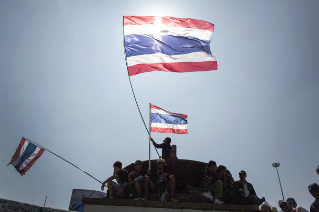 Protesters at Victory Monument in Bangkok. Photo: Reuters