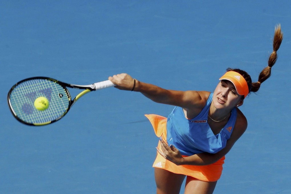 Rising Swiss player Belinda Bencic serves to Li Na. Photo: Reuters
