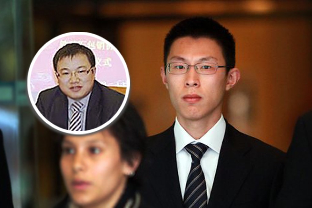 Steven Xiao (left) is wanted in relation to 104 offences linked to alleged insider trading. Calvin Zhu (right) was sentenced last year to two years and three months in jail on related charges.