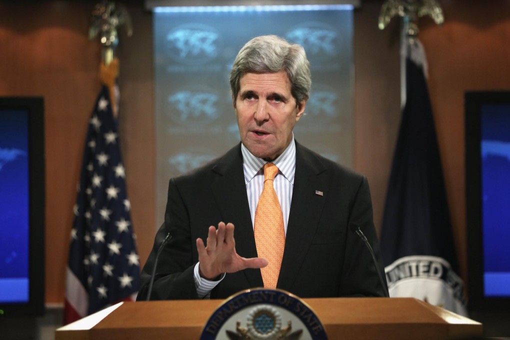US Secretary of State John Kerry says the peace talks aim to execute a 2012 plan calling for a political settlement. Photo: AFP