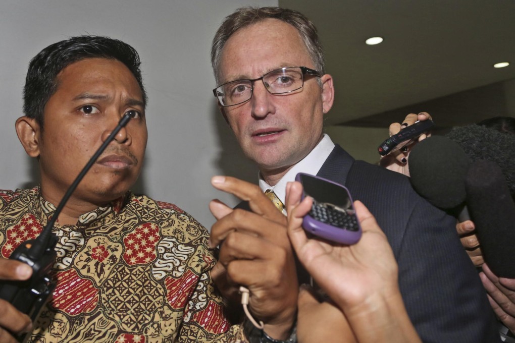 Australian diplomat David Engel (right) working in Jakarta. Photo: AP