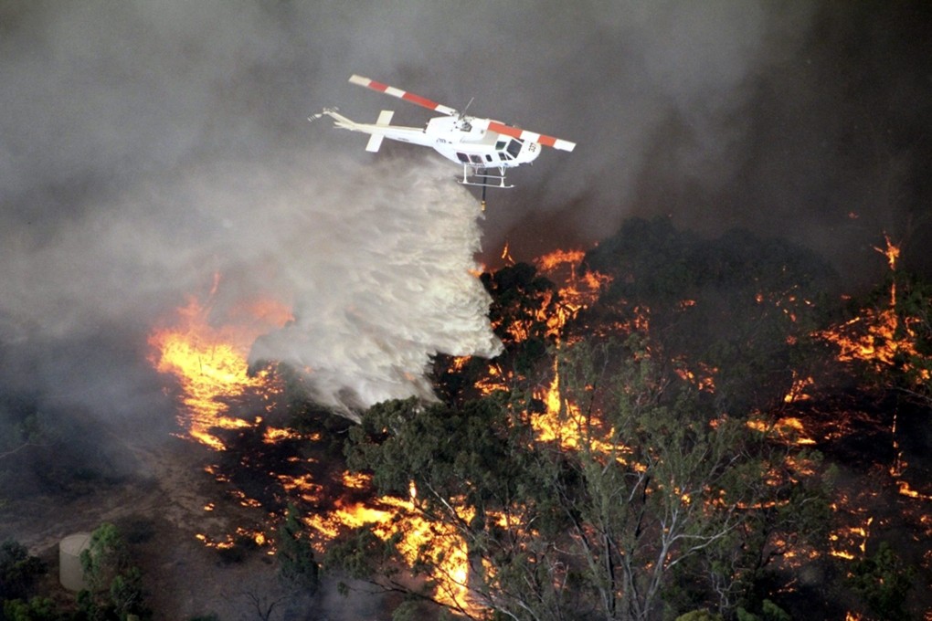 Fires burning throughout Victoria's Grampians region, where one person died. Photo: EPA