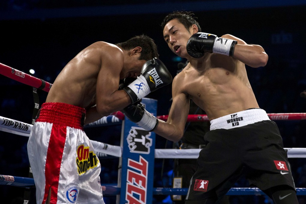 Hong Kong's Rex Tso on his way to a TKO against Thailand's Susu Sithjadeang in his last fight. Photo: Reuters