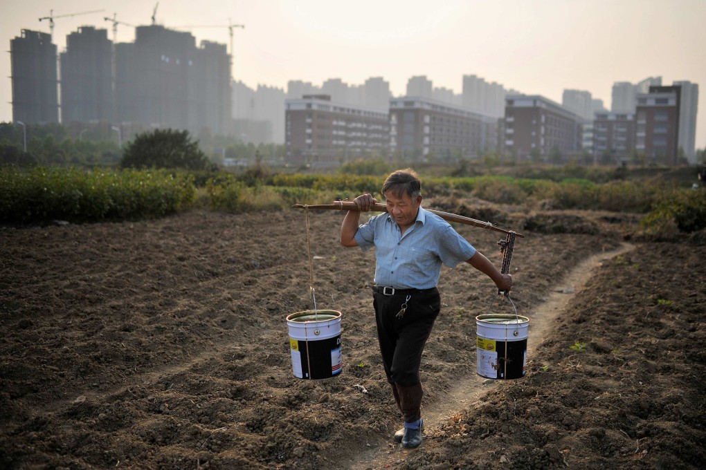 A farmer at a vegetable field in Hefei, Anhui province. China’s top policy priorities for the year ahead will be improving the rural environment and maintaining food security. Photo: Reuters