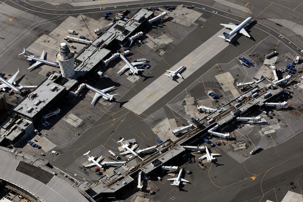 LaGuardia Airport, which has been the target of complaints from travellers for years: planes at the gates. Photo: AFP