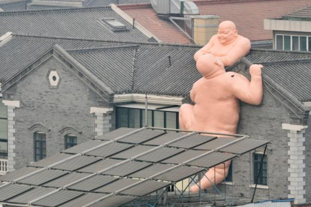 A photo from Sina Weibo and posted by Chinanews.com shows the naked Buddha statues. Photo: SCMP Pictures