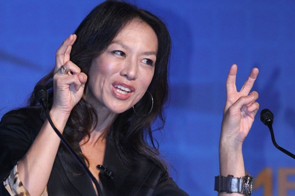 Chinese-American Yale University law professor and best-selling author Amy Chua speaks at the World Knowledge Forum in Seoul on October 13, 2011. Photo: AFP