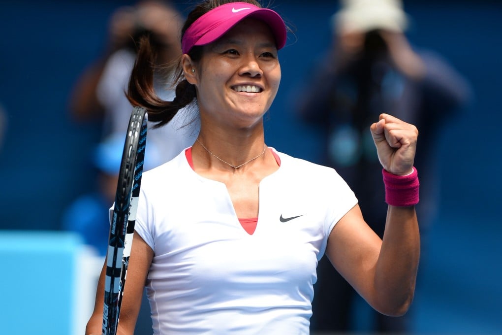 Li Na celebrates her victory over Flavia Pennetta. Photo: AFP
