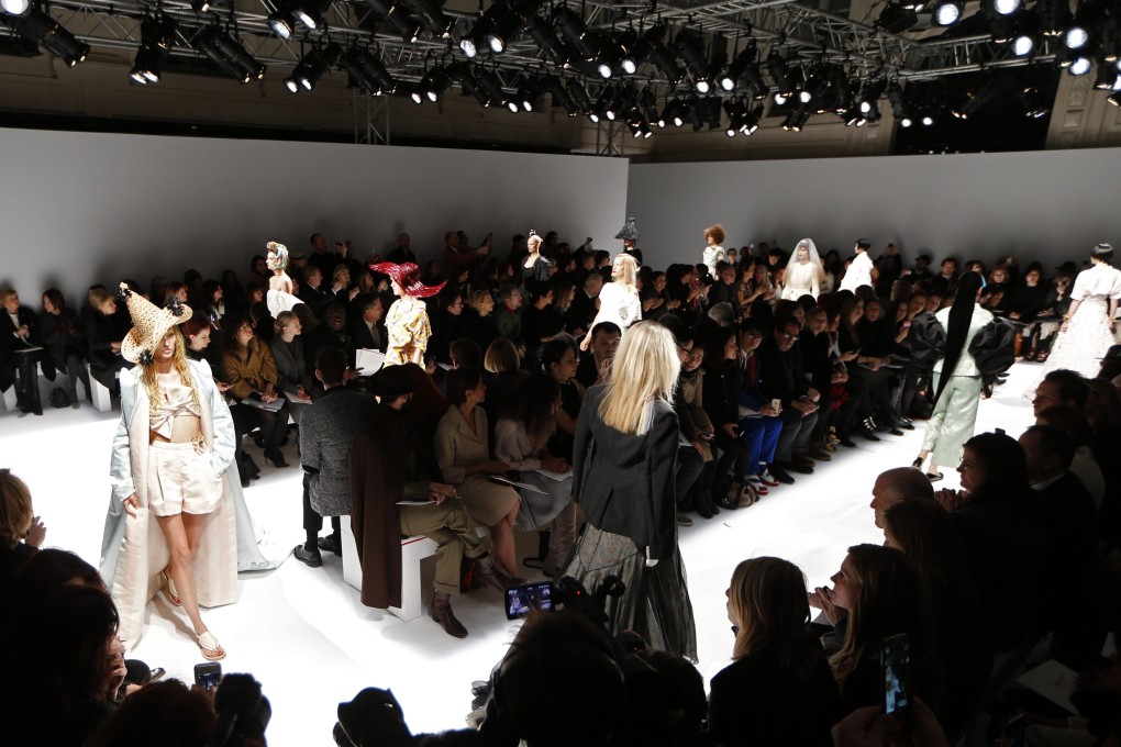 Models present creations by designer Marco Zanini during the Haute Couture fashion show in Paris. Photo: Reuters